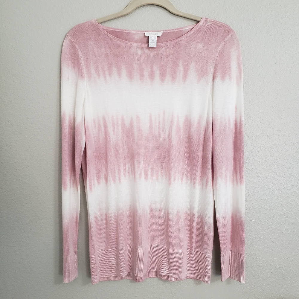 Chico's tie dyed ombre long sleeve top size small